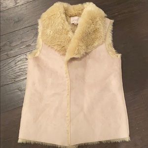 Loft Faux leather/fur vest